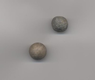 Two lead musket balls found at Meikle ferry