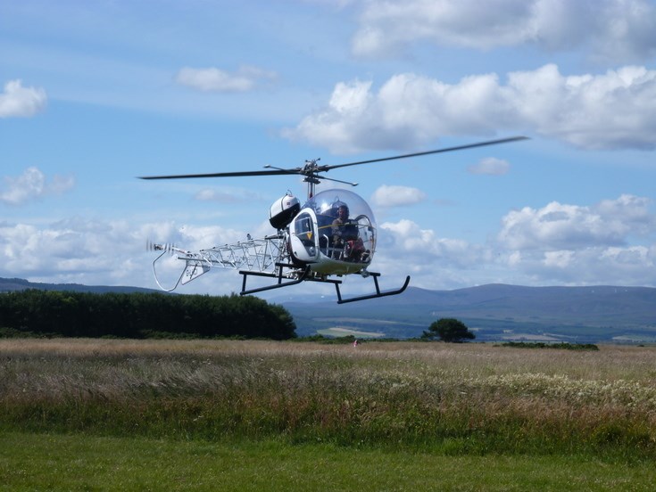 Bell H-13 at the 'Fly In' to Dornoch Airfield 2015