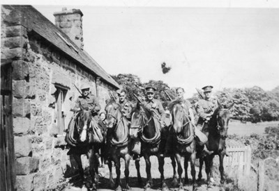Mounted soldiers at Davochfin, Dornoch