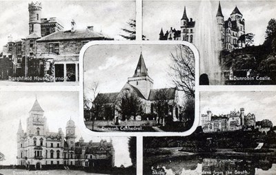 Postcard with montage of Dornoch photographs