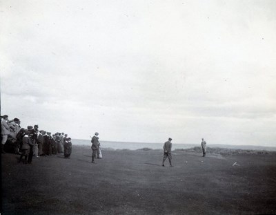 Golfers and spectators at Royal Dornoch Golf Club 