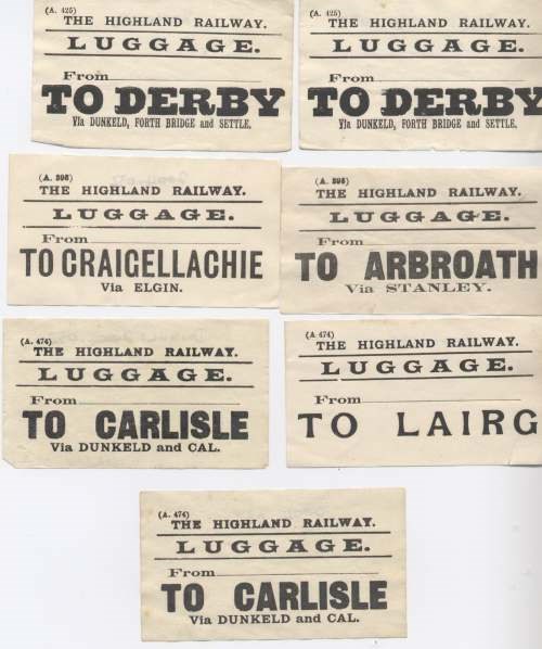 Highland Railway luggage labels