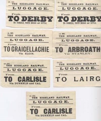 Highland Railway luggage labels