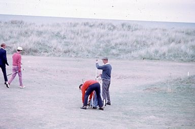 Players adding colour  to the course