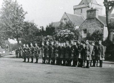 A detachment of soldiers on parade