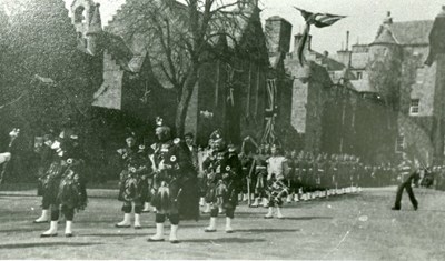 Pipes & Drums leading a military parade