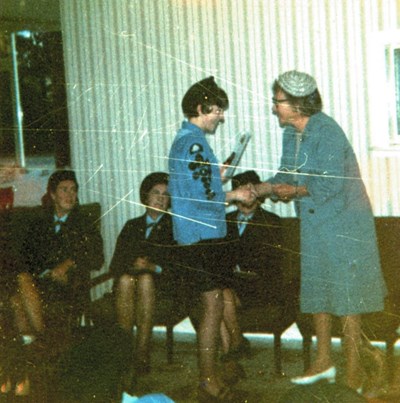 Presentation of Queen's Guide Badge to Ann Banks