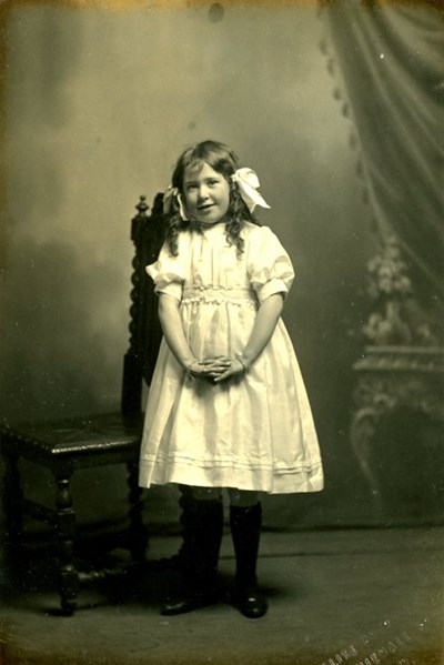 Studio photograph of a young girl
