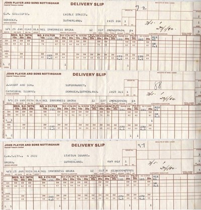 John Player and Sons, Nottingham Delivery Slip