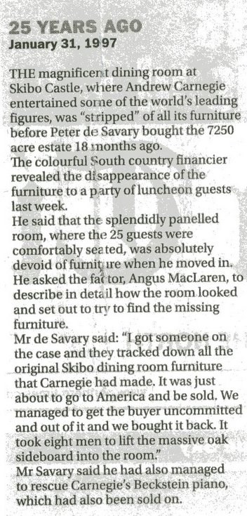 Skibo dining room stripped of all its furniture