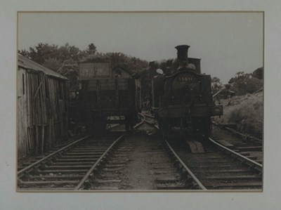 Framed photograph engine & wagon in Dornoch siding