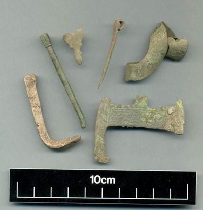 Medieval  pin, buckle and brooch fragment