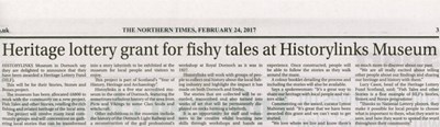 Lottery grant for Fish Tales at Historylinks