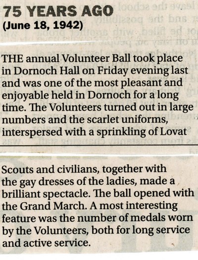 Volunteer ball in Dornoch Hall 1942