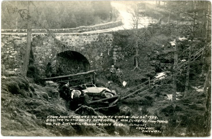 Monte Carlo rally accident at Ardross