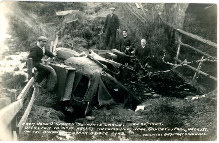 Monte Carlo rally accident at Ardross 20 Jan 1929