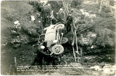 Monte Carlo rally accident at Ardross 20 Jan 1929