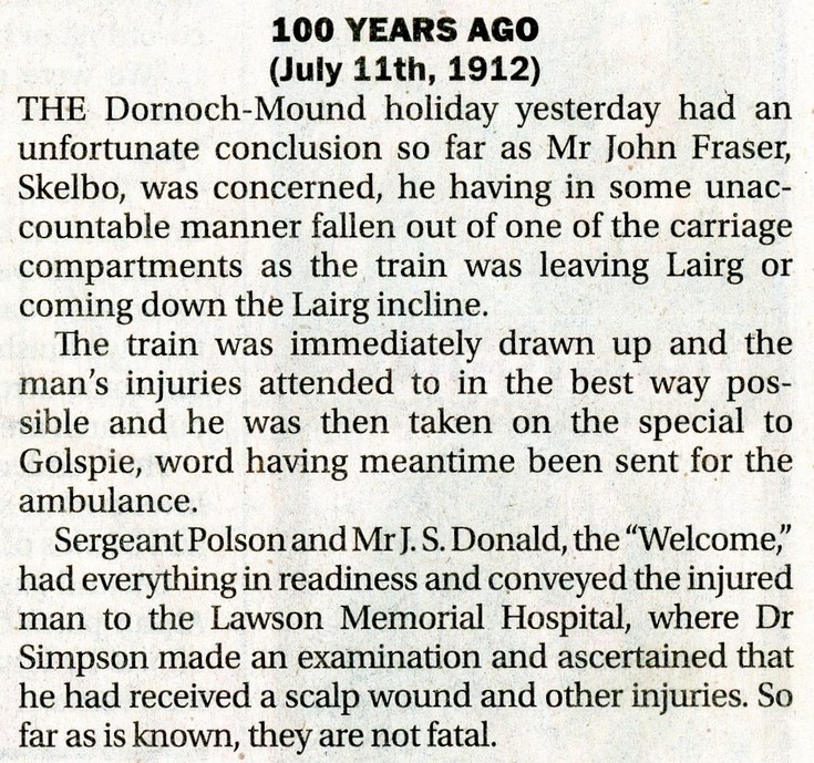 Railway incident 11 July 1912