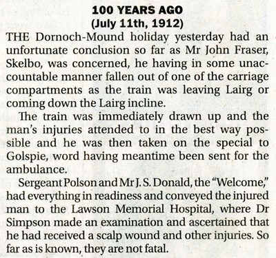 Railway incident 11 July 1912