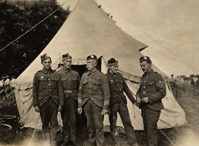  Group photograph Seaforth Highlanders at camp