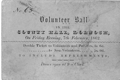 Ticket for Volunteer Ball 1862