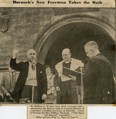 Viscount Kilmuir Freedom of Dornoch