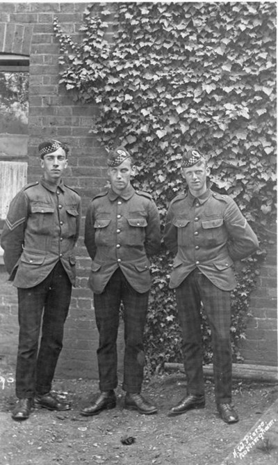 Three soldiers of the 5th Seaforth Highlanders