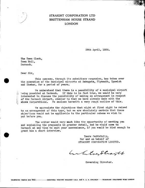 Burgh correspondence airpoRt management