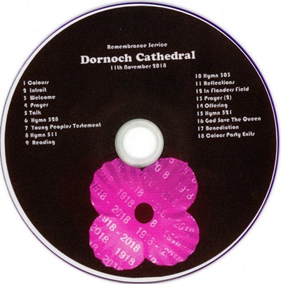 Recording of Dornoch Cathedral Armistice Day Service 2018