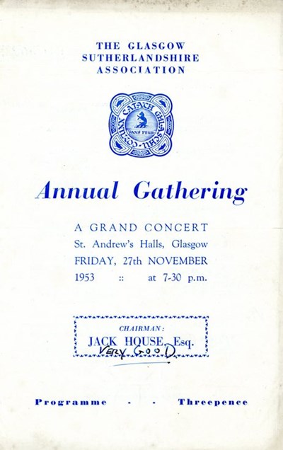Annual Gathering  Programme 1953