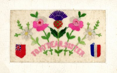 Silk embroidered postcard WW1