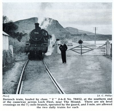 Dornoch train at The Mound crossing