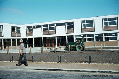 Construction of Dornoch Academy 1963