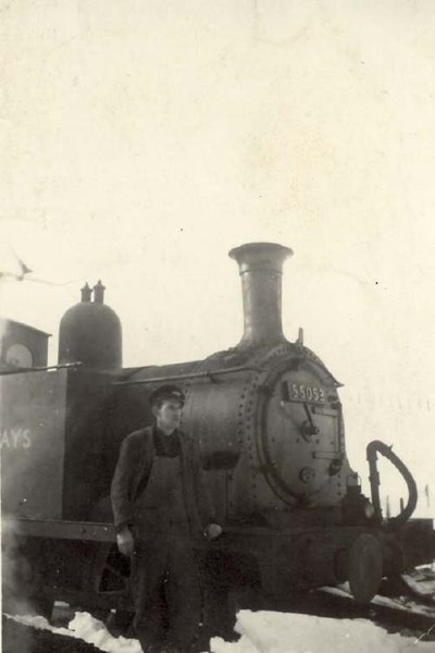 Locomotive 55053 in the snow