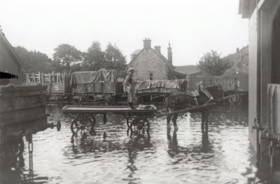 Flood at Dornoch station 1927