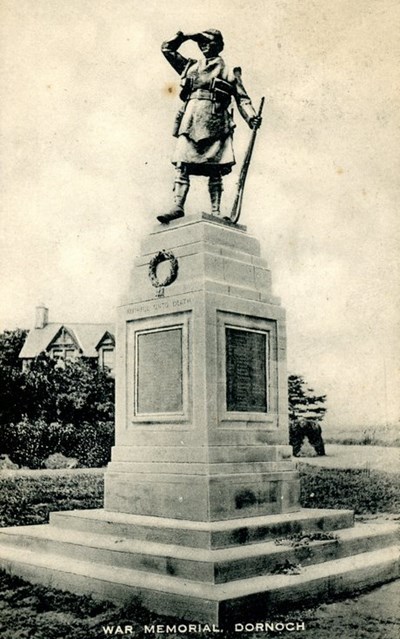 Dornoch War Memorial postcard 1922