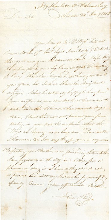 Letter dated 24 January 1815 to Mrs Rose