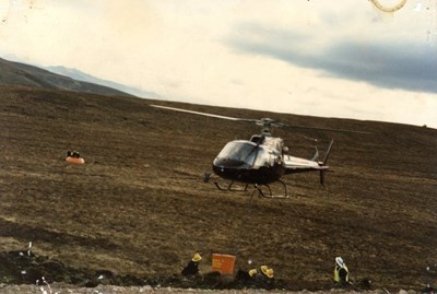Helicopter training at Achvaich in late 1980's