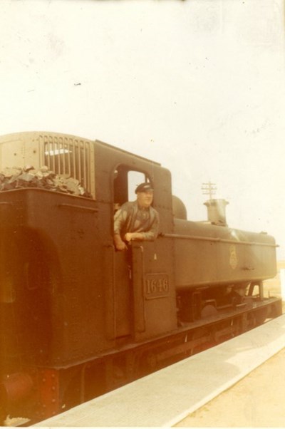 Colour Photograph of Kenny Fraser at Embo Railway
