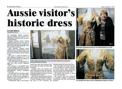 Aussie visitor's historic dress