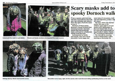 Scary masks add to spooky Dornoch walk