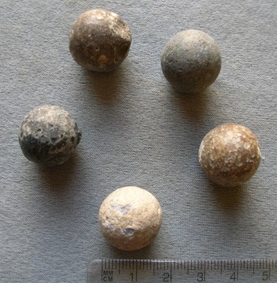 Lead musket balls found in the Dornoch area