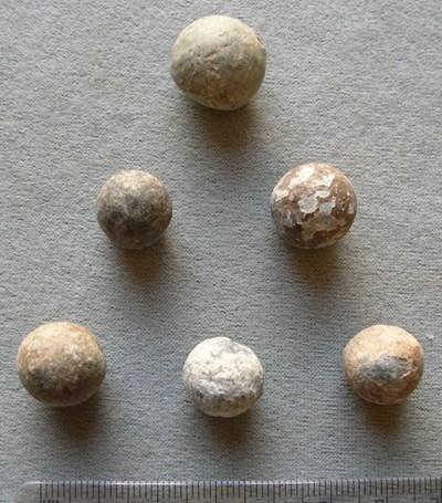 Lead musket balls found in the Dornoch area