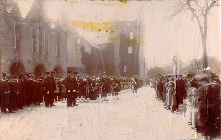 Volunteers' parade in Dornoch Square