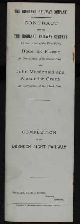 Contract for completion of Dornoch Light Railway