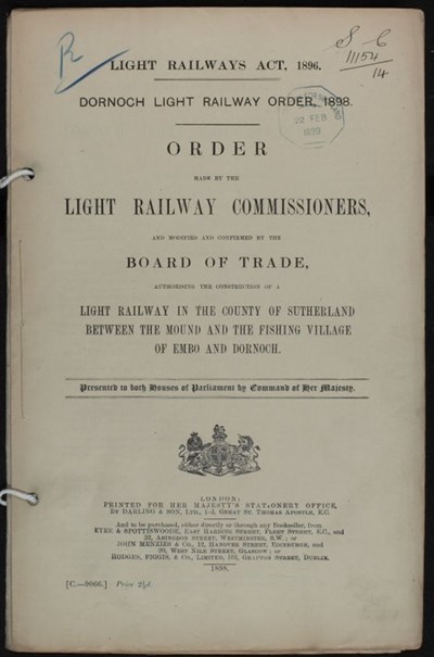 Dornoch Railway Order 1898