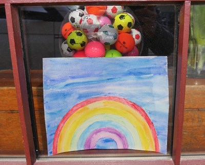 St Gilbert Street rainbow and coloured balls