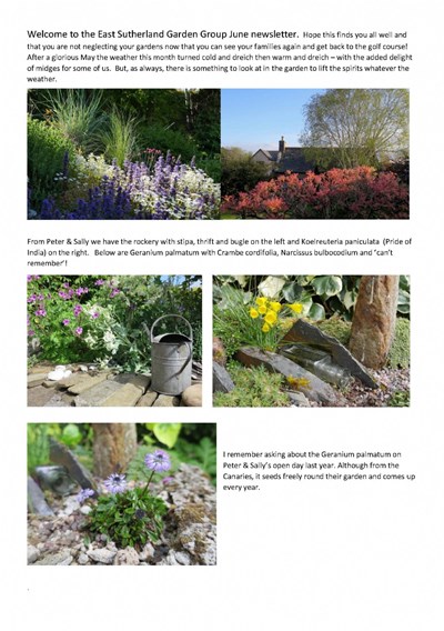 East Sutherland Garden Group Newsletters - June & July