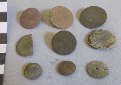 Collection of metal buttons