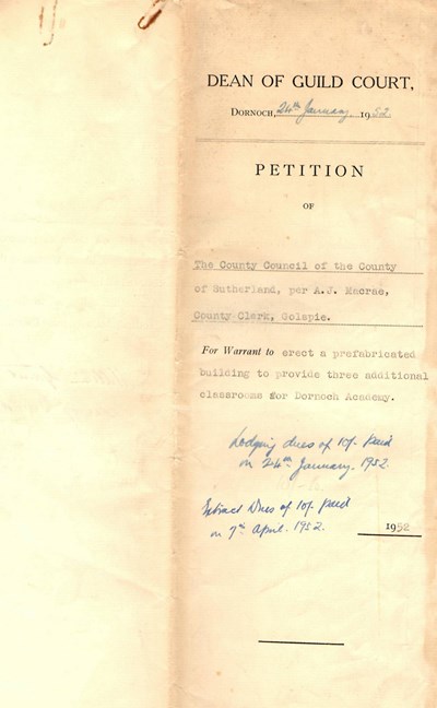 Dean of  Guild Court , Dornoch Petition documents